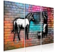 Tableau Imprimé "Washing Zebra Colourful Brick Wide II" 80 x 120 cm Multicolore G