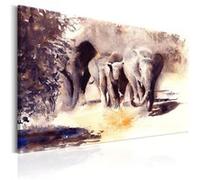 Tableau Imprimé "Watercolour Elephants" 80 x 120 cm Multicolore G