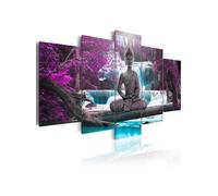 Tableau Imprimé "Waterfall & Buddha" 50 x 100 cm
