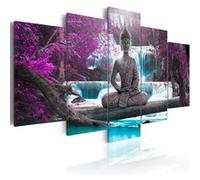 Tableau Imprimé "Waterfall & Buddha" 50 x 100 cm Multicolore G