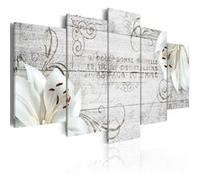 Tableau Imprimé "White Lilies on Wood" 50 x 100 cm Multicolore G