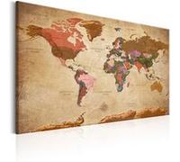 Tableau Imprimé "World Map : Brown Elegance" 60 x 90 cm Multicolore G