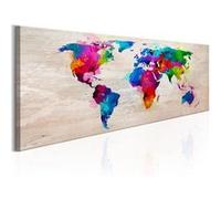 Tableau Imprimé "World Map : Finesse of Colours" 45 x 135 cm Multicolore G