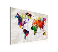 Tableau Imprimé "World Map : Rainbow Madness II" 60 x 90 cm