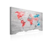 Tableau - World Map: Red Roam - 90x60 Artgeist (10914)