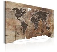 Tableau Imprimé "World Map : Wooden Mosaic" 40 x 60 cm Multicolore G
