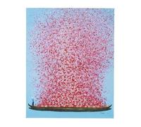 Tableau Touched Fleurs Pirogue Bleu Et Rose 80x100cm Kare Design