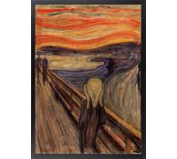Tableau Le Cri d'Edvard Munch - Poster d'Art Expressionniste avec cadre - Tableaux Décoration Iconique - Affiche de Peinture Célèbre