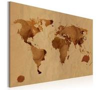Tableau Le monde peint avec du café-Taille L 90 x H 60 cm Imprimé G