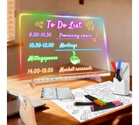 Tableau LED avec 8 couleurs, 6 modes d'éclairage, acrylique, paquet de piles, coffret cadeau avec accessoires, pour enfants, dessin, mémo
