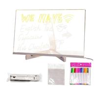 Tableau LED Glow Memo - Tableau pour messages en acrylique, panneau artistique éclairé pour dessins et griffonnages, affichage de bureau rechargeable par USB, cadeau décoratif pour L