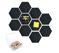 Tableau Liege,10PCS Tableau d'affichage Panneau de liège Tableaux d'affichage Hexagonal en Feutre mémo Tableau d'affichage encadré avec punaise pour mur de salle de classe de bureau à domicile（noir）