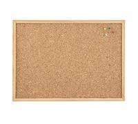 WONDAY Tableau liège cadre bois 60x90cm, Montage mural, Marron, Rectangulaire, Texturé