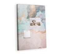 Tableau liège horizontal | grande surface murale pour bureau home office école | organisation tâches projets notes photos et affichage créatif - 40x60 - en bois - art abstrait à l'encre