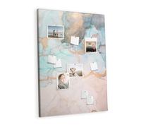 Tableau liège horizontal | grande surface murale pour bureau home office école | organisation tâches projets notes photos et affichage créatif - 100x140 - en bois - art abstrait à l'encre