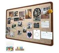 Tableau Liege Mural,Grand tableau d'affichage rectangulaire en feutre autocollant, 40 x 60 cm Tableau d'affichage décoratif en feutre autocollant pour la maison, le bureau et l'école,camel