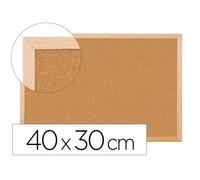 Tableau Liège Q-Connect Mural Cadre Bois Pin Naturel 2 Faces Inclus 5 Épingles Mémo Fixation Mur Épaisseur 1mm 40x30cm