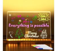 Tableau Lumineux Doodly Réutilisable pour Enfants, Inclus 7 Surligneurs pour Stimuler la Créativité et l'Imagination (200 * 200mm)