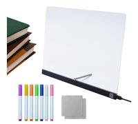 Tableau lumineux effaçable à sec - Tableau d'affichage lumineux avec LED - Tableau mémo réinscriptible en acrylique pour écrire, dessiner, colorier