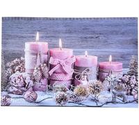 Tableau lumineux effet flamme "Bougies et rose