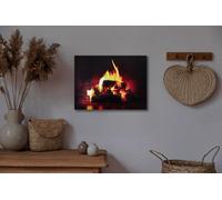 Tableau lumineux effet flamme "Feu de cheminée" [infactory]