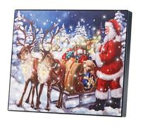 infactory Tableau lumineux Père Noël et son traîneau 28 x 23 cm