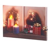 infactory Tableau Lumineux Une fenêtre à Noël 30 x 20 cm