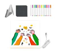 Tableau Lumineux LED - 11.82 Pouce Acrylique | Panneau Transparent Effaçable - Stylo 12 Couleurs Support Pliant Dessin Peinture Adultes Voyage Road Trip Cadeau