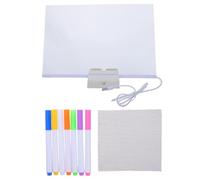 Tableau Lumineux LED en Acrylique USB avec Support Stable | Panneau Transparent Réinscriptible, Stylo Effaçable Inclus, pour Comptoir, Chambre, Messages et Dessins