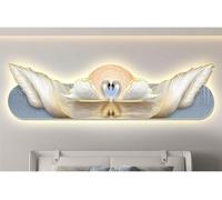 Tableau Lumineux Lumineux Cygne en Forme De Cygne, Sculpté en 3D avec Une Douce Lumière Chaude, Peinture Murale Moderne pour Chambre Ou Salon, Violet, 40 X 120 Cm Blue 15.7 X 47.2IN