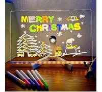Tableau Lumineux Message LED (35x25cm) - 4 modes + 6 stylos - Acrylique lumineux, effaçable à sec (modèle 3) LAMPE A POSER