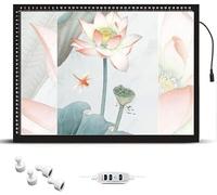 Tableau Lumineux pour Peinture Diamant, Plaque Lumineuse LED, Tapis Lumineux, Gradation Continue, Protection des Yeux, Tapis Lumineux pour Traçage, Peinture Diamant, Dessin, Contour, Black, A0