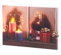 infactory Tableau Lumineux Une fenêtre à Noël 30 x 20 cm