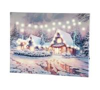 Tableau lumineux "Village sous la neige" 40 x 30 cm