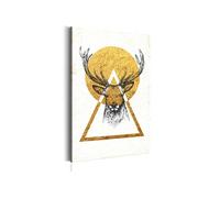 Tableau Ma maison: Cerf doré-Taille L 40 x H 60 cm Imprimé G