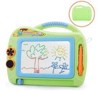 Tableau Magique - Ardoise Effaçable - 2 Timbres Magnétiques - 17.5x11.7 cm - Vert