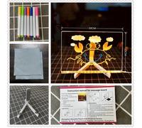 Tableau magique LED - ULISEM - 20x30 cm - Effaçable - Réutilisable - Phosphorescent - 7 marqueurs inclus