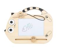 Small Foot Design – Ardoise magique – Tableau magnétique Chat – Bois – 2 ans – Portable