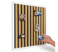 Tableau Magnétique 50x50 cm | Cadre Blanc | Rythmes en bois