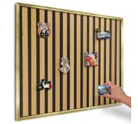 Tableau Magnétique 80x60 cm | Cadre Argenté | Rythmes en bois