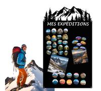 Tableau magnétique 83x50cm noir, en métal, tableau magnétique, tableau d'affichage, tableau magnétique motif de montagne MES EXPEDITIONS