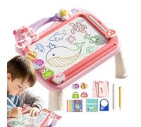 Tableau magnétique à dessin animé avec 2 stylos - Planche à dessin animé multifonction pour l'apprentissage précoce - Avec 4 pièces