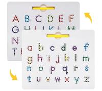 Tableau magnétique à Lettres Double Face, Lettres magnétiques majuscules et minuscules, Ordre des Traits, idéal pour l'apprentissage et Le Dessin sensoriel des Tout-Petits.
