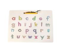 Tableau magnétique alphabet - Tablette d'apprentissage double face, design de cadre en bois, puzzle d'exercices d'écriture précoce avec carreaux de lettres colorés, outil de développement éducatif