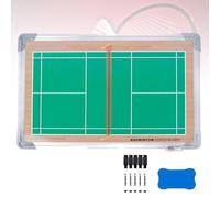 Tableau magnétique d'entraînement de badminton, presse-papiers double face effaçable à sec, design suspendu, 45 x 30 cm (18 x 12 po) pour exercices, stratégie et conditionnement.