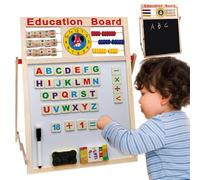 Tableau magnétique double face pour enfants - Table de dessin éducatif avec béquille réglable | Surface recto-verso pour écriture peinture activités artistiques maison école chambre jeu