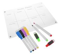 Tableau Magnétique Effaçable à Sec Acrylique pour Planning Hebdomadaire | Surface Lisse Réutilisable, Design Aimanté, Utilisation Réfrigérateur, Organisation de Semaine, Panneau Transparent