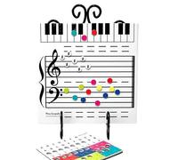 Tableau Magnétique Effaçable à Sec Double Face pour Cours de Musique et Enseignement - Surface D'écriture RobusteCadre avec 70 Aimants et Marqueur (1)