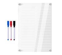 Tableau Magnétique Effaçable À Sec En Acrylique, Avec 3 Marqueurs, 20x30 Cm, Tableau De Planification De Réfrigérateur, Panneau De Liste D'épicerie, Couche De Mémo Magnétique, Utilisation Pour L'organ