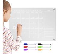 Tableau Magnétique En Acrylique Transparent - Présentoir De Poche En Acrylique Transparent | Tableau Effaçable À Sec De Calendrier Magnétique Pour Réfrigérateur | Message Des Notes Du Régime | Prése